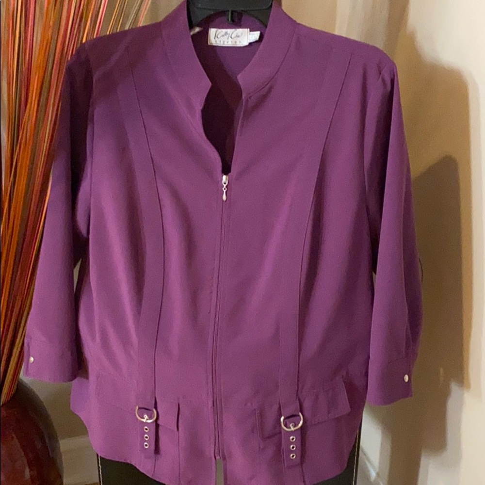 Professional Purple Top with Full Front Zipper